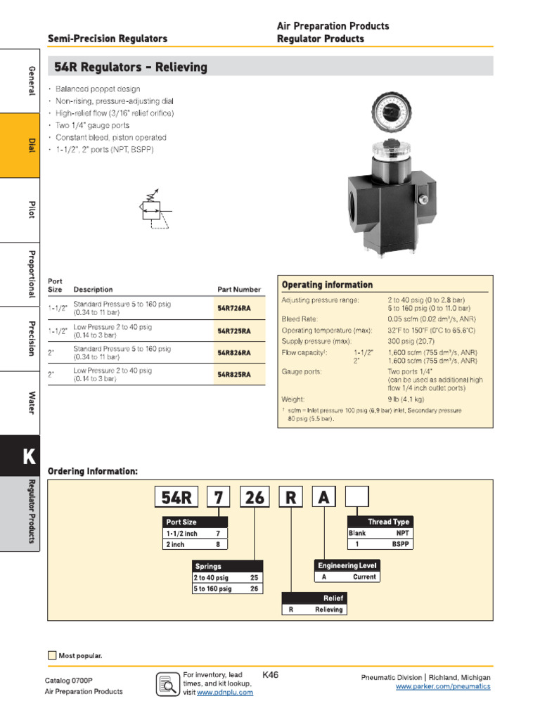 Regulador 54r Parker | PDF