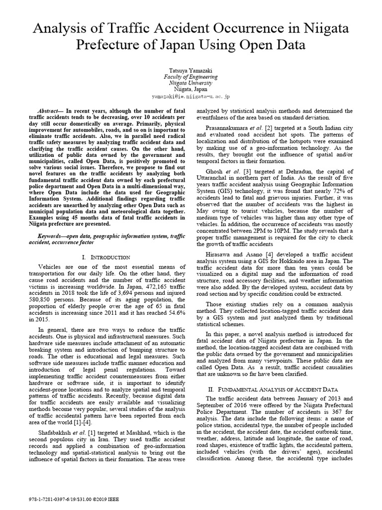 Traffic Accident Analysis in Niigata | PDF | Geographic Information ...