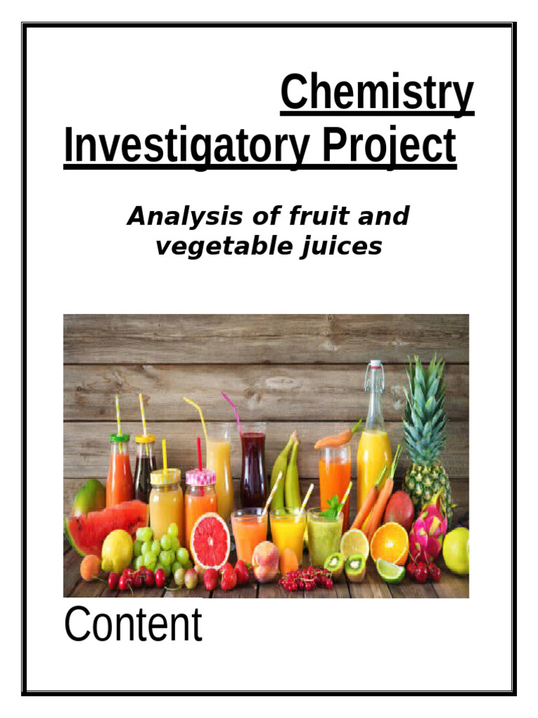 Fruit and Vegetable Juice Analysis | PDF | Foods | Carrot