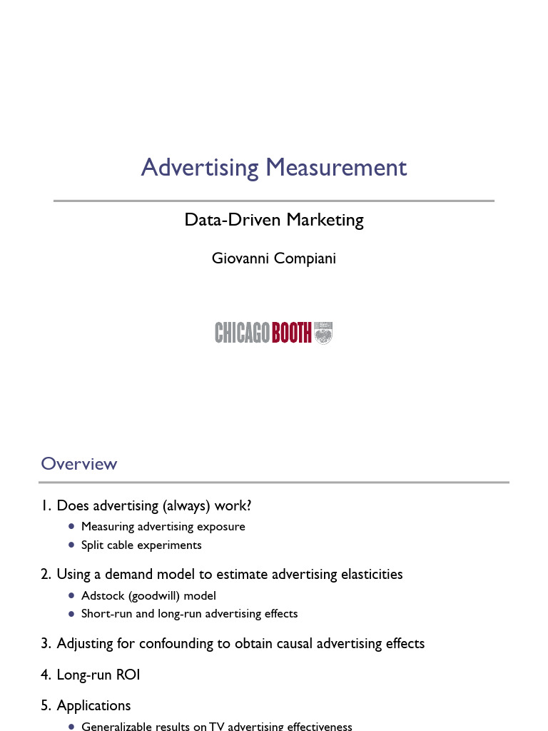 Advertising Measurement and Effectiveness | PDF | Akaike Information ...