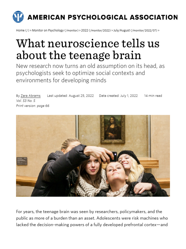 Insights on Teenage Brain Development | PDF | Adolescence | Attention ...