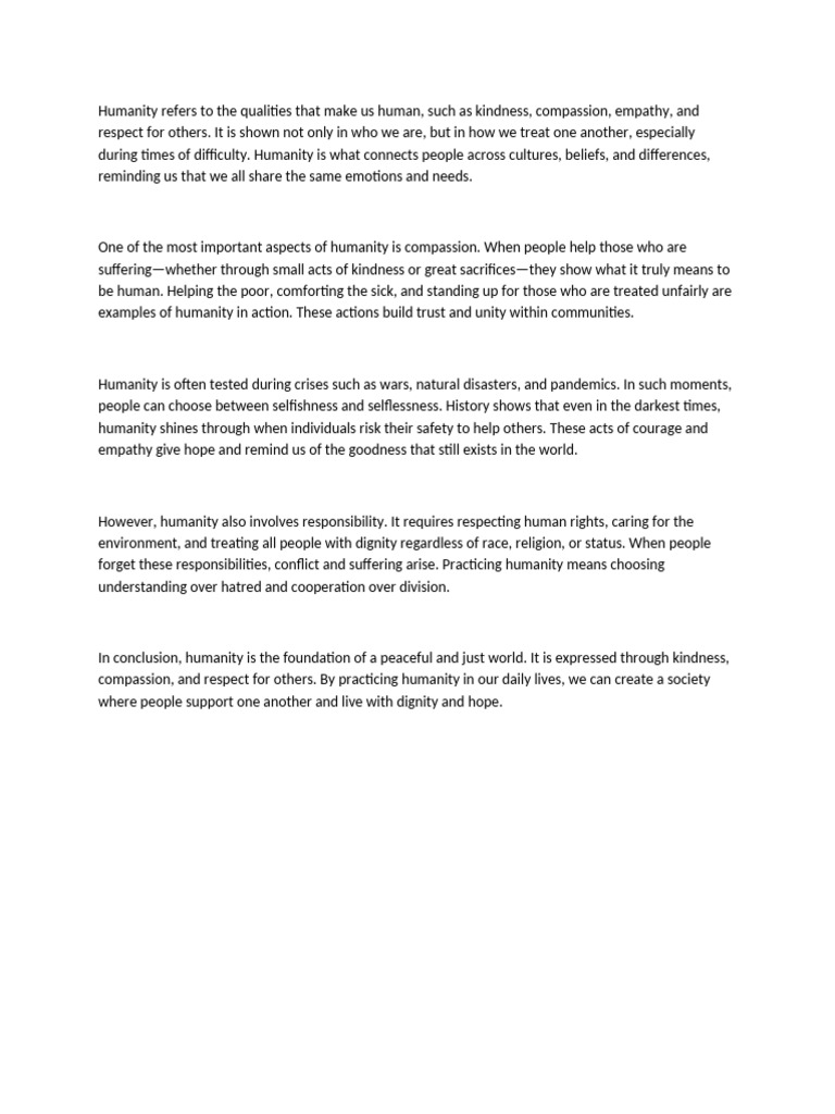 The Essence of Humanity: Kindness & Compassion | PDF