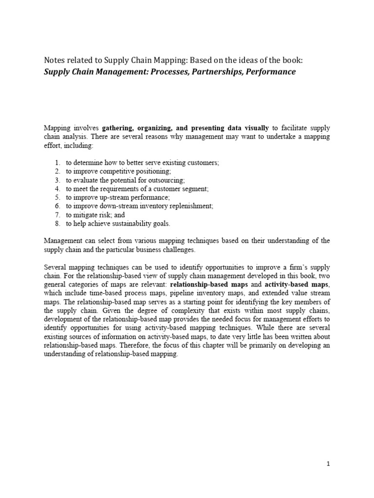 Chapter 5 - Notes on Supply Chain Mapping | PDF | Supply Chain | Supply ...