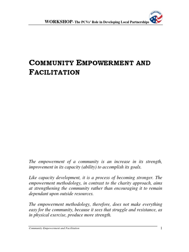 PCVs in Community Empowerment Strategies | PDF | Facilitator | Leadership