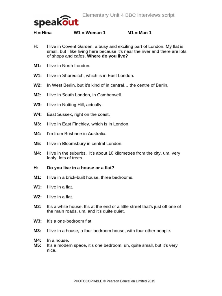 London Living: BBC Interviews Script | PDF