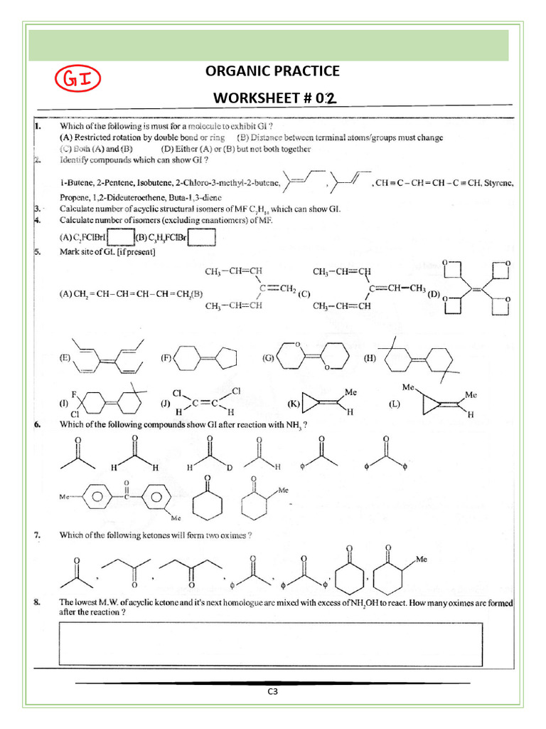 Organic Worksheet 2 (Gi) PDF - 251207 - 201716 | PDF