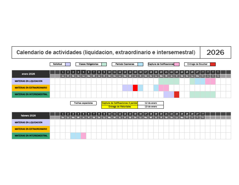 Calendario de Actividades Académicas 2026 | PDF