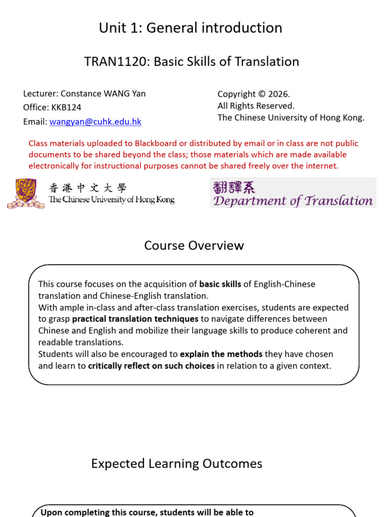 Introduction to Translation Skills Course | PDF | Translations ...
