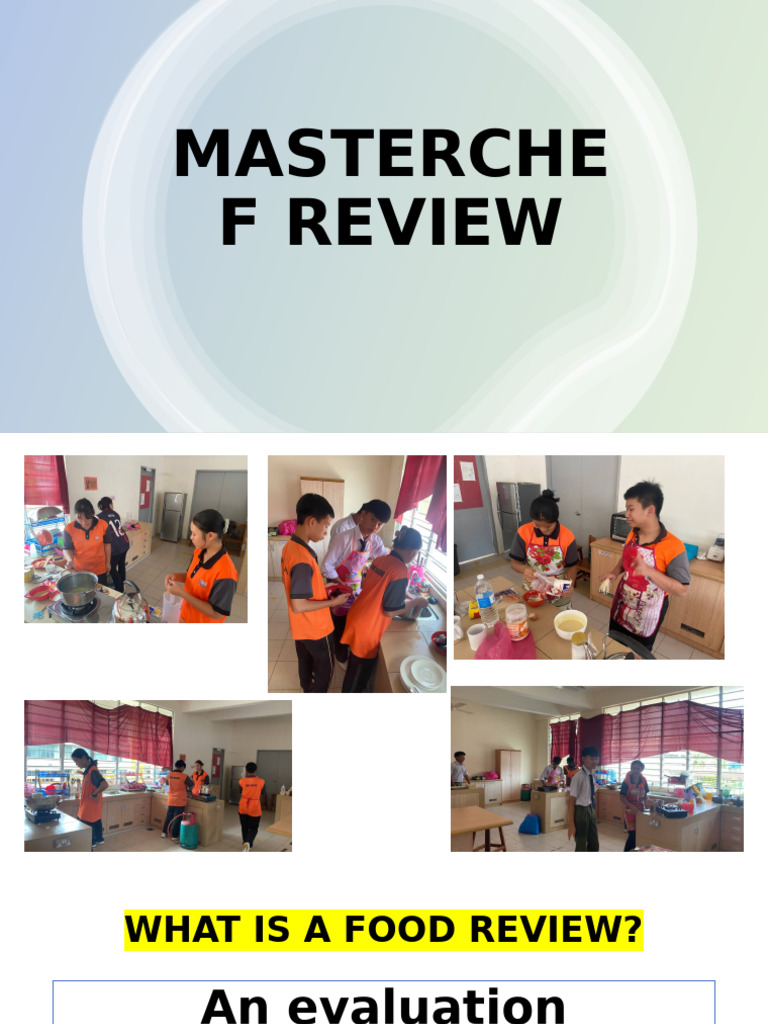 MasterChef Food Review Guide | PDF | Taste | Foods