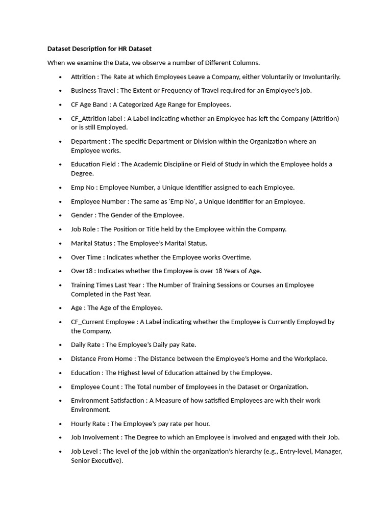 Comprehensive HR Dataset Overview | PDF | Employment | Employee Stock ...