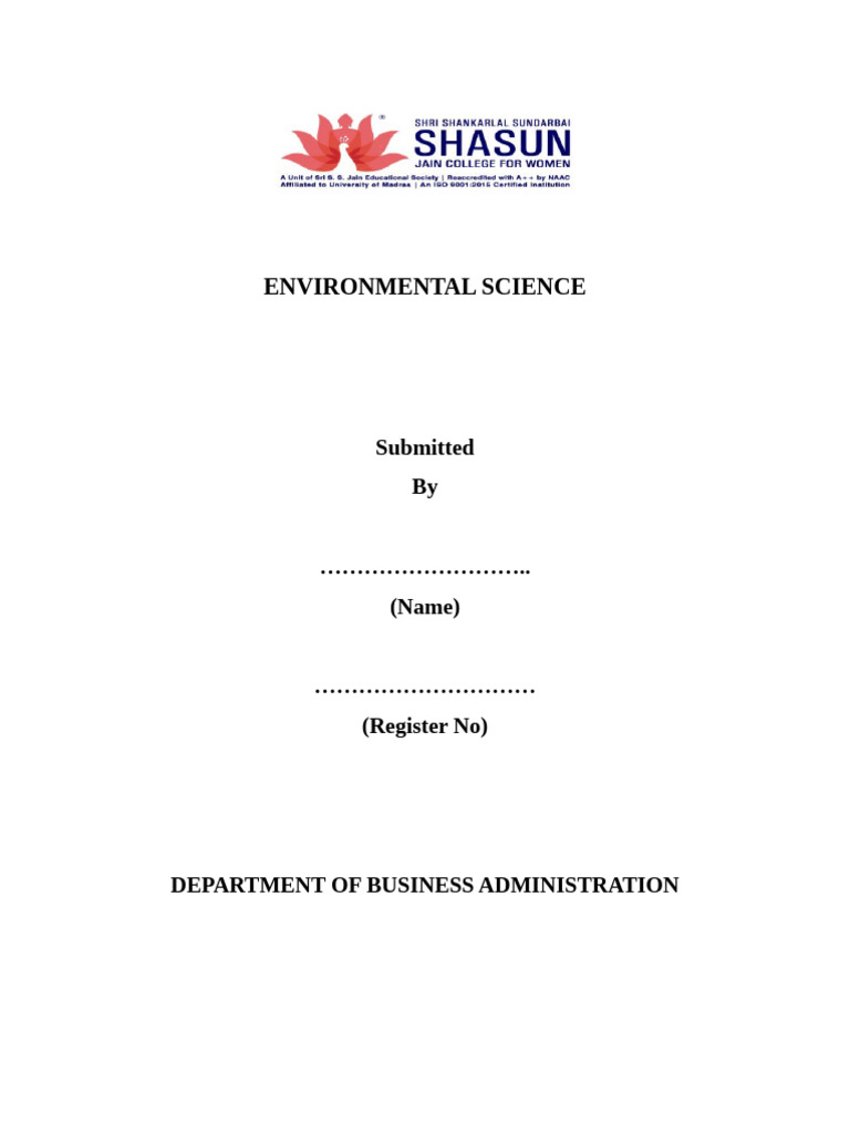 Environmental Science Submission Form | PDF