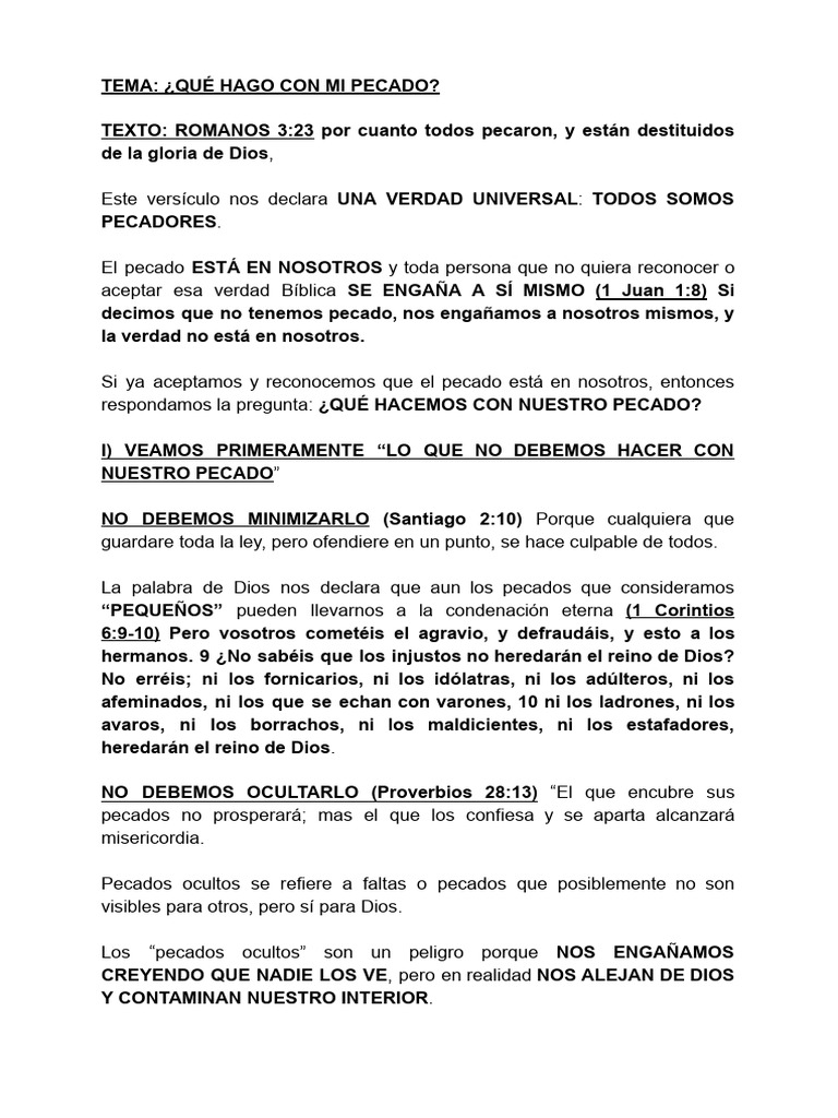 ¿Que Hago Con Mi Pecado 2 | PDF | Pecado | Creencia religiosa y doctrina