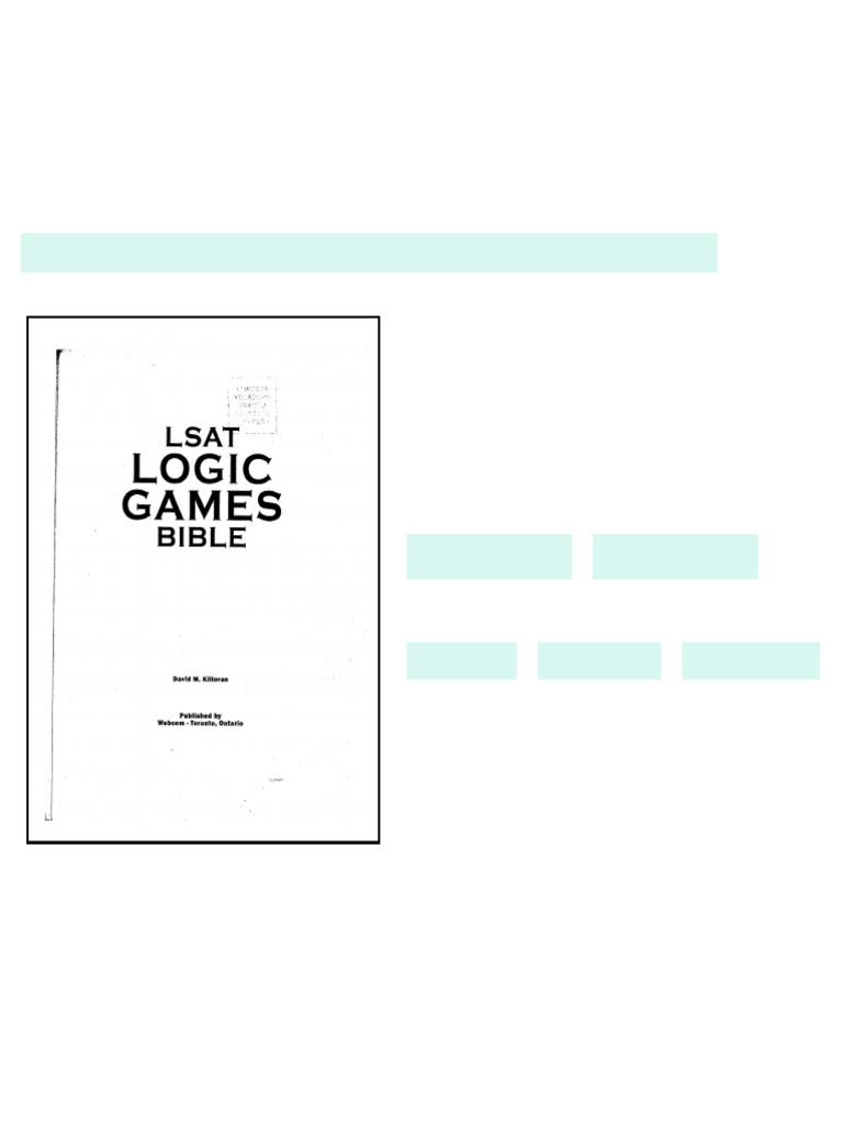 PowerScore LSAT Logic Games Bible The online version | PDF