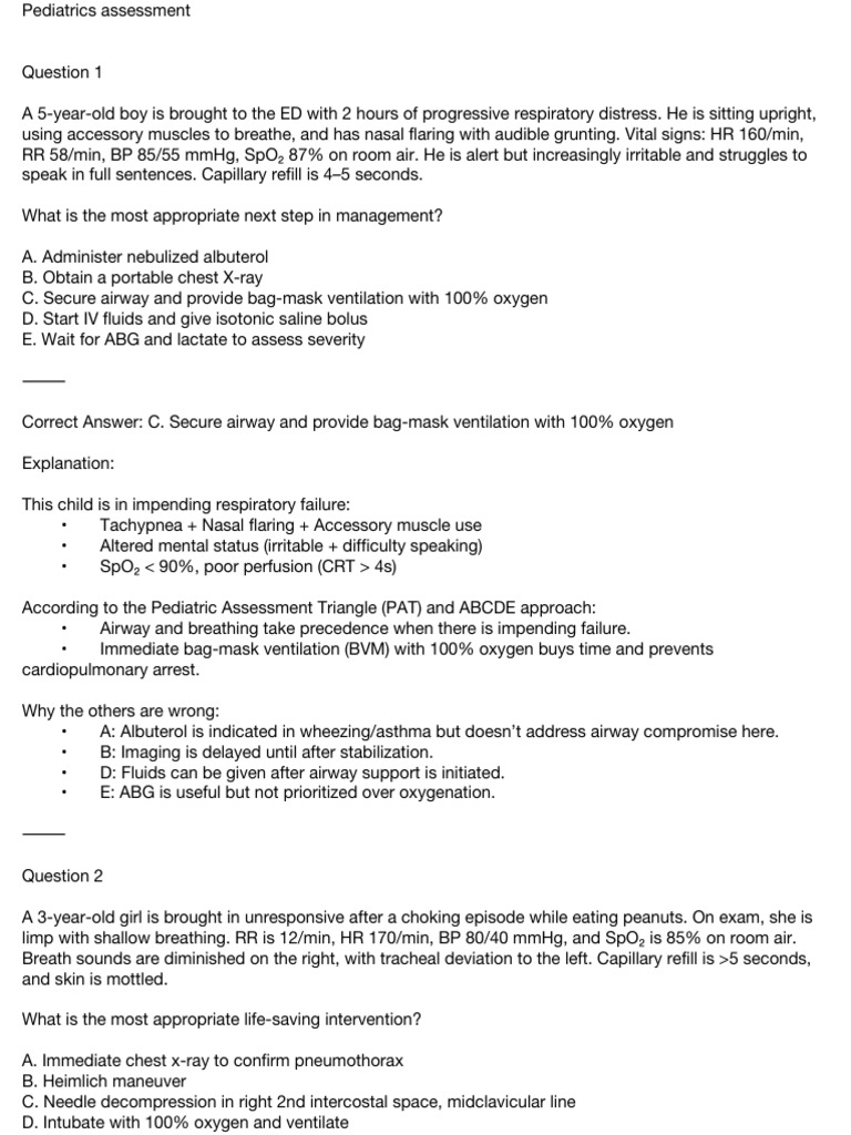 Pediatric Emergency Management Protocols | PDF | Shock (Circulatory ...