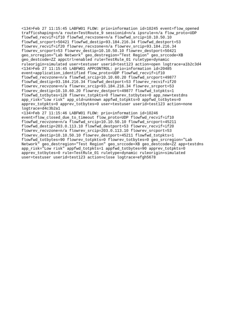 Network Flow and App Control Logs | PDF
