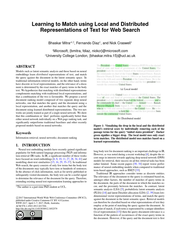 Combining Local and Distributed Text Matching | PDF | Information ...