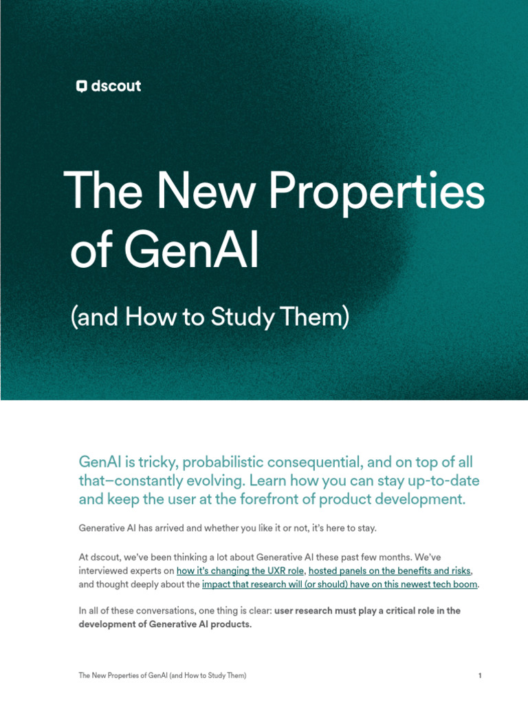 Dscout-The New Properties of GenAI (1) | PDF | Artificial Intelligence ...