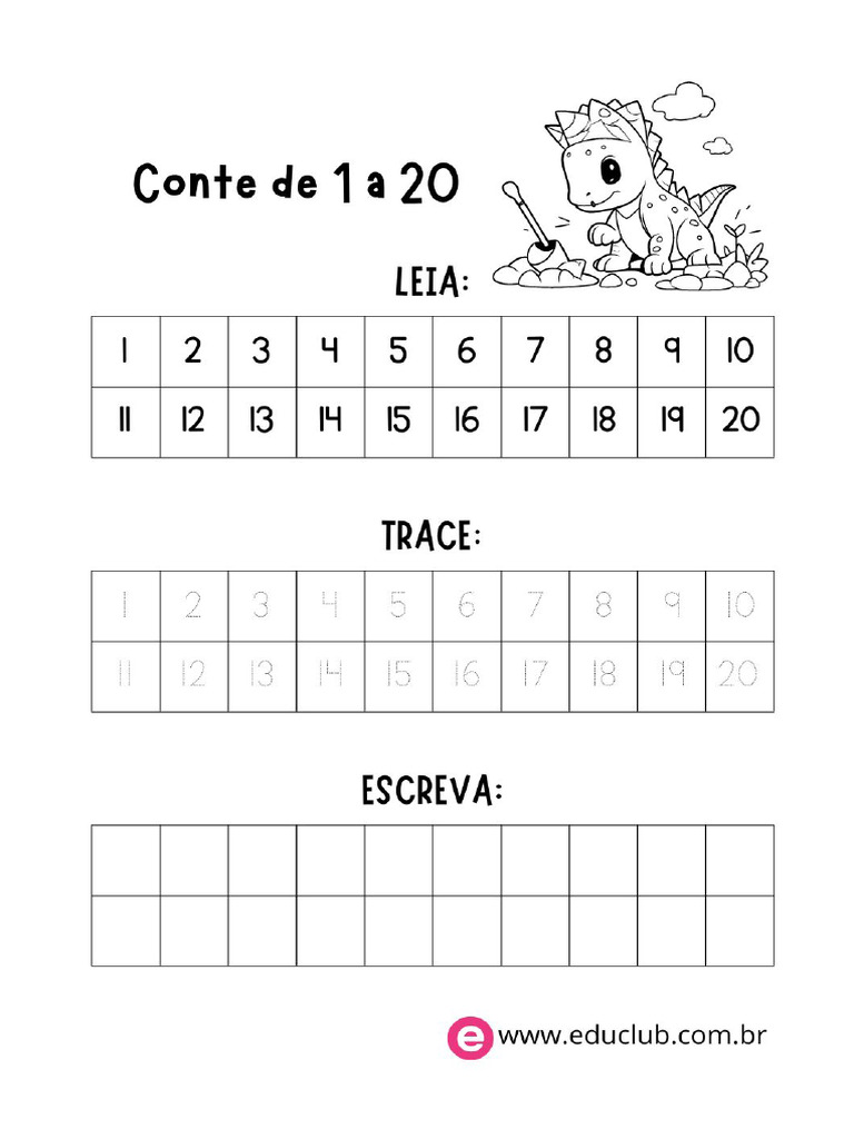 Atividade Com Números de 1 A 20 | PDF