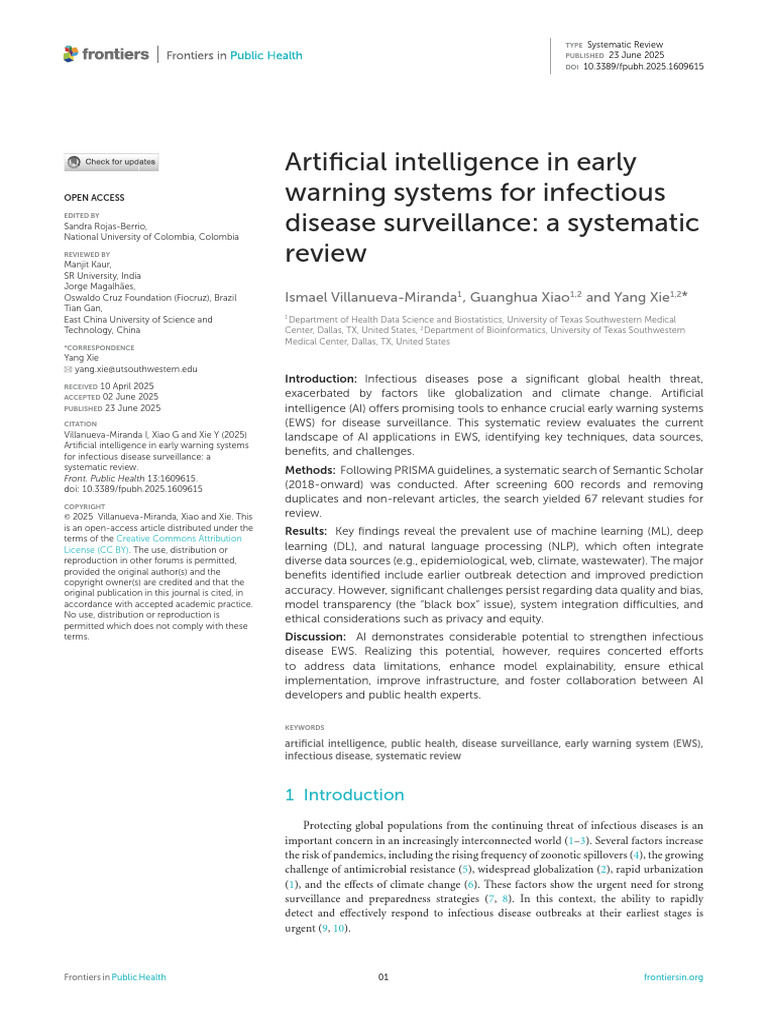 AI in Infectious Disease Surveillance | PDF | Machine Learning ...