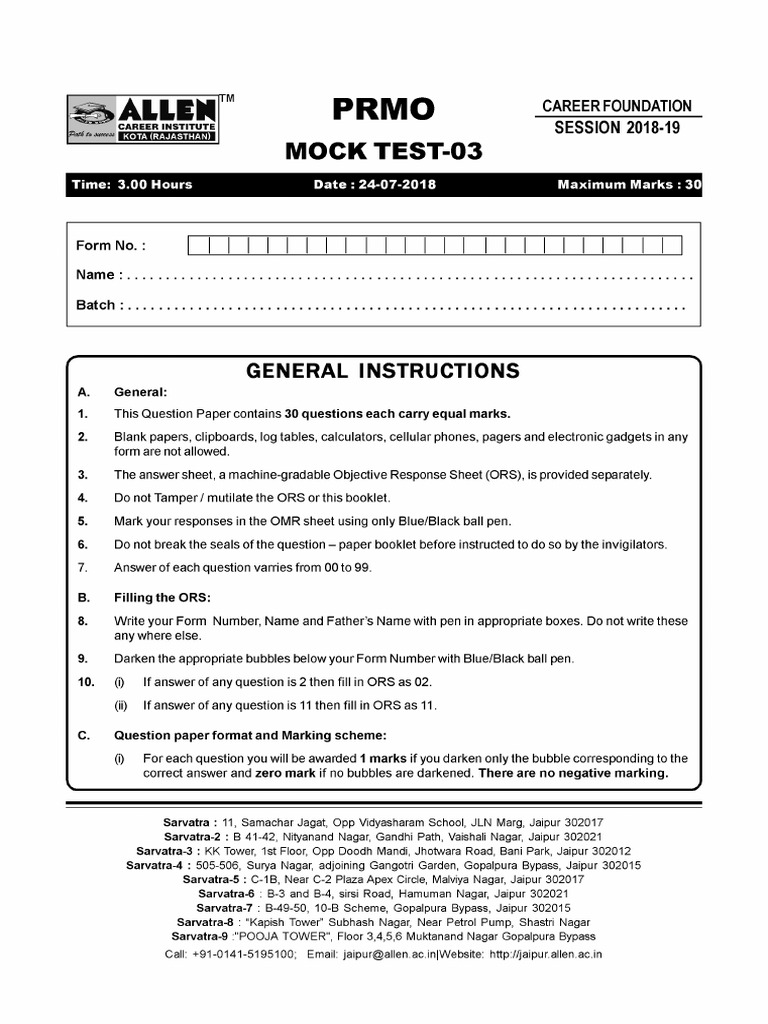 Mock Test - 3 | PDF