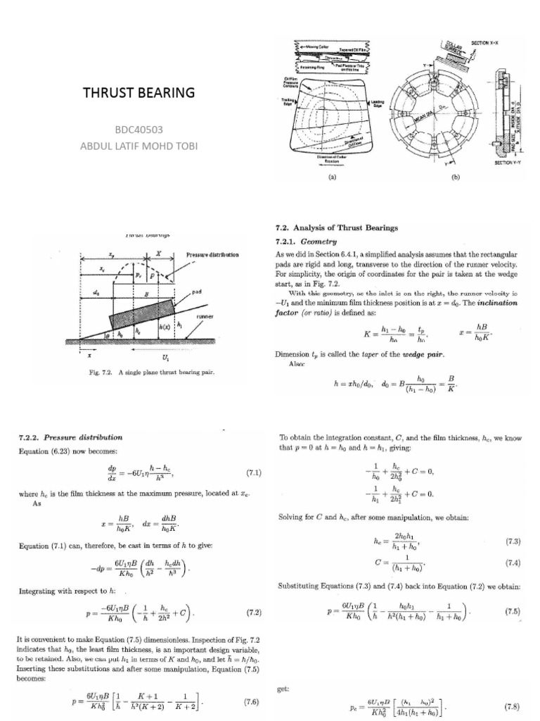 Thrust Bearing Slide PDF | PDF