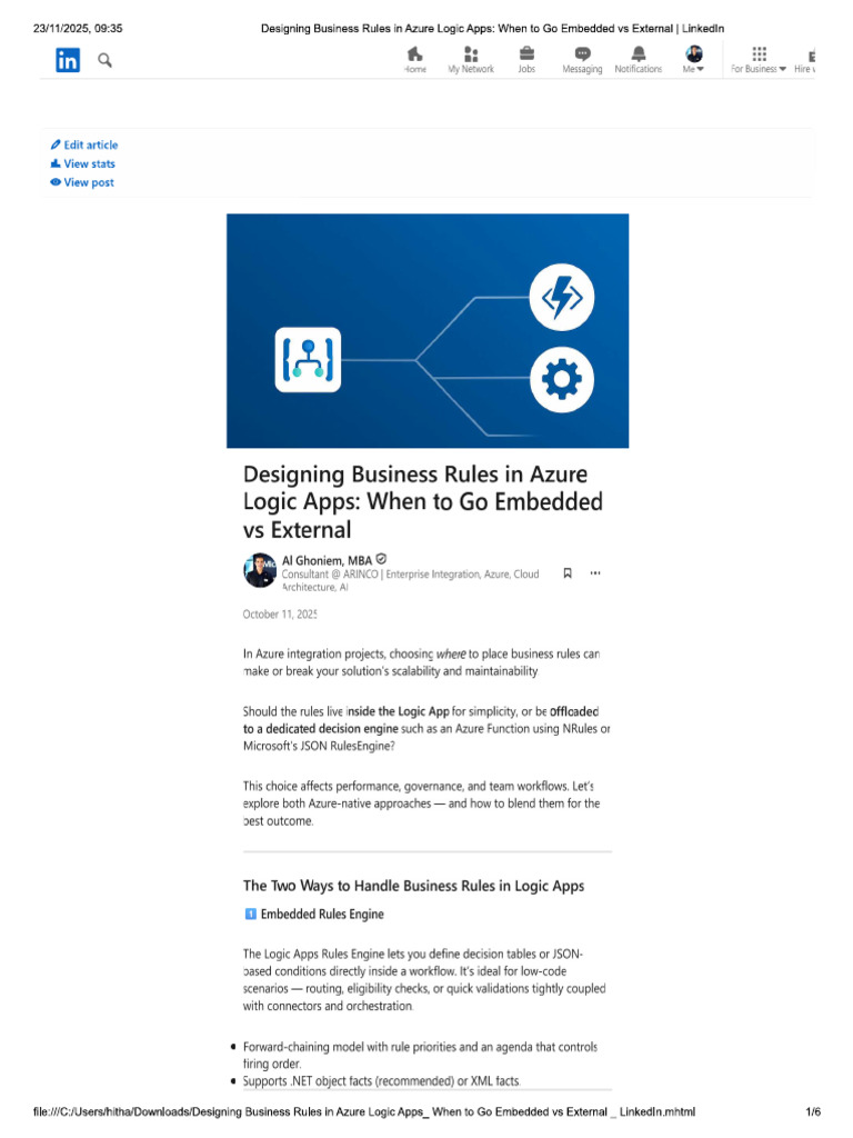 Designing Business Rules in Azure Logic Apps_ When to Go Embedded vs ...