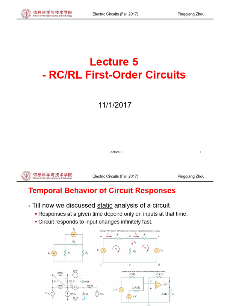 Lec5 1st PreV | PDF | Electrical Network | Inductor