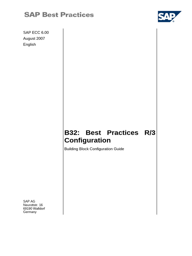 SAP R/3 B32 Configuration Guide | PDF | Ibm Db2 | Software