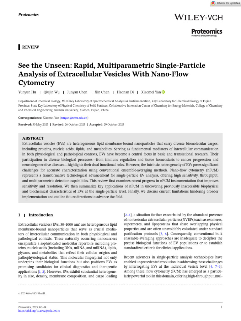 Proteomics - 2025 - Hu - See the Unseen Rapid Multiparametric Single ...