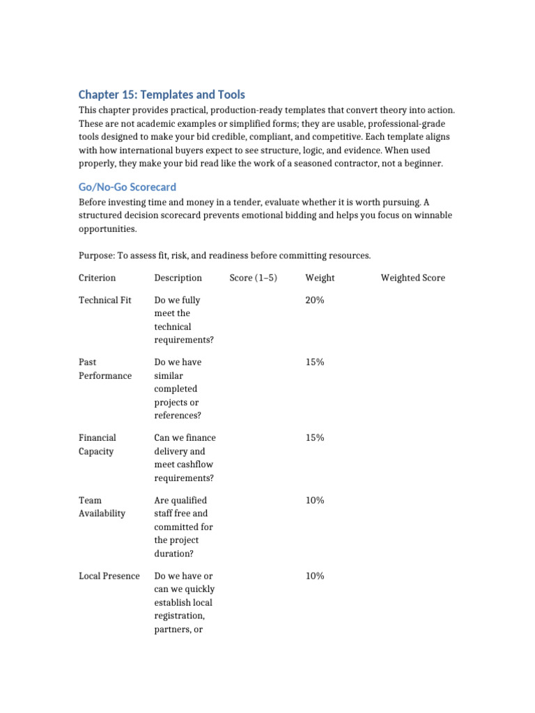 Chapter 15 Templates and Tools | PDF | Business