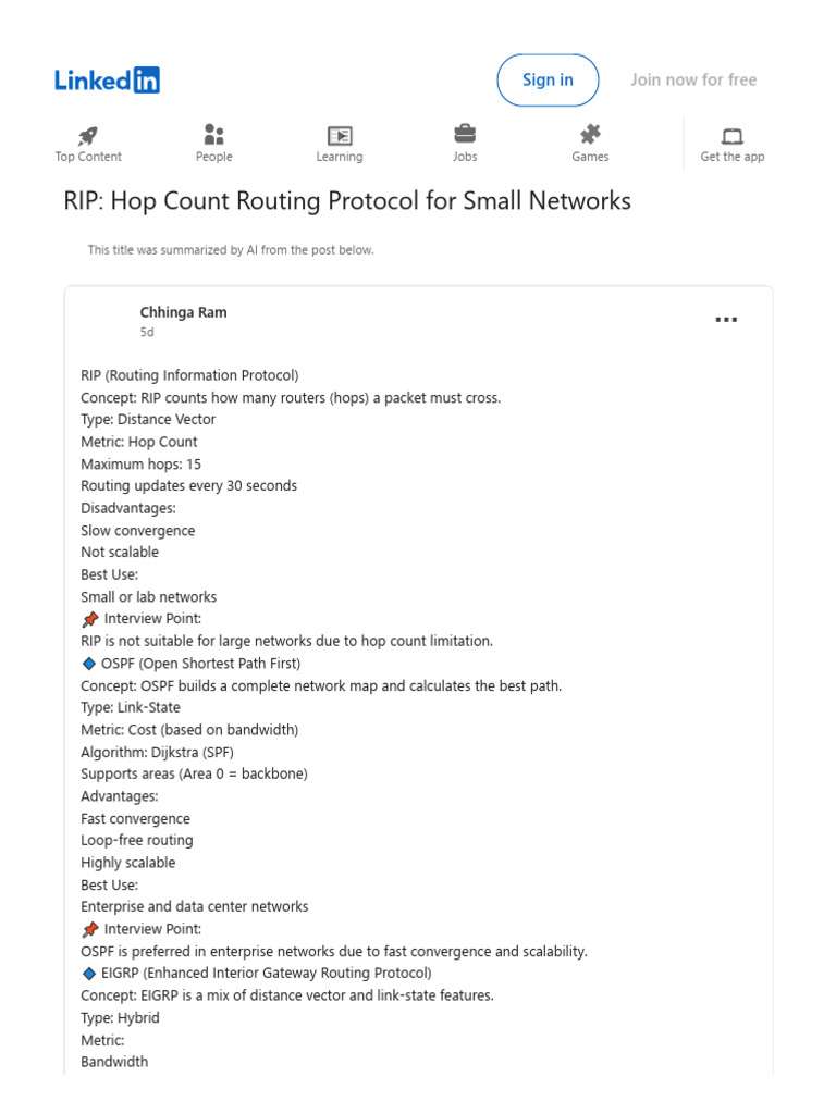RIP_ Hop Count Routing Protocol for Small Networks _ Chhinga Ram Posted ...