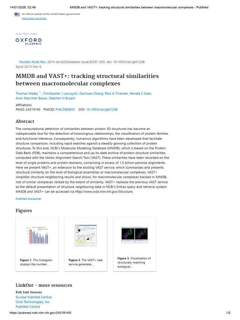 MMDB and VAST+_ Tracking Structural Similarities Between Macromolecular ...