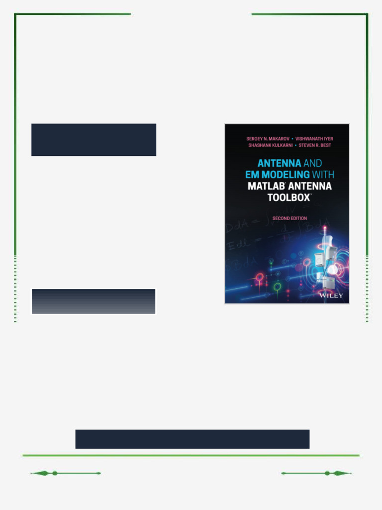 Antenna and EM Modeling with MATLAB Antenna Toolbox 2nd Edition Sergey ...