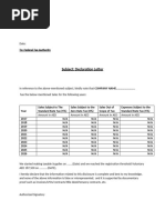 Turnover Declaration Letter Template | PDF | Government | Public Finance