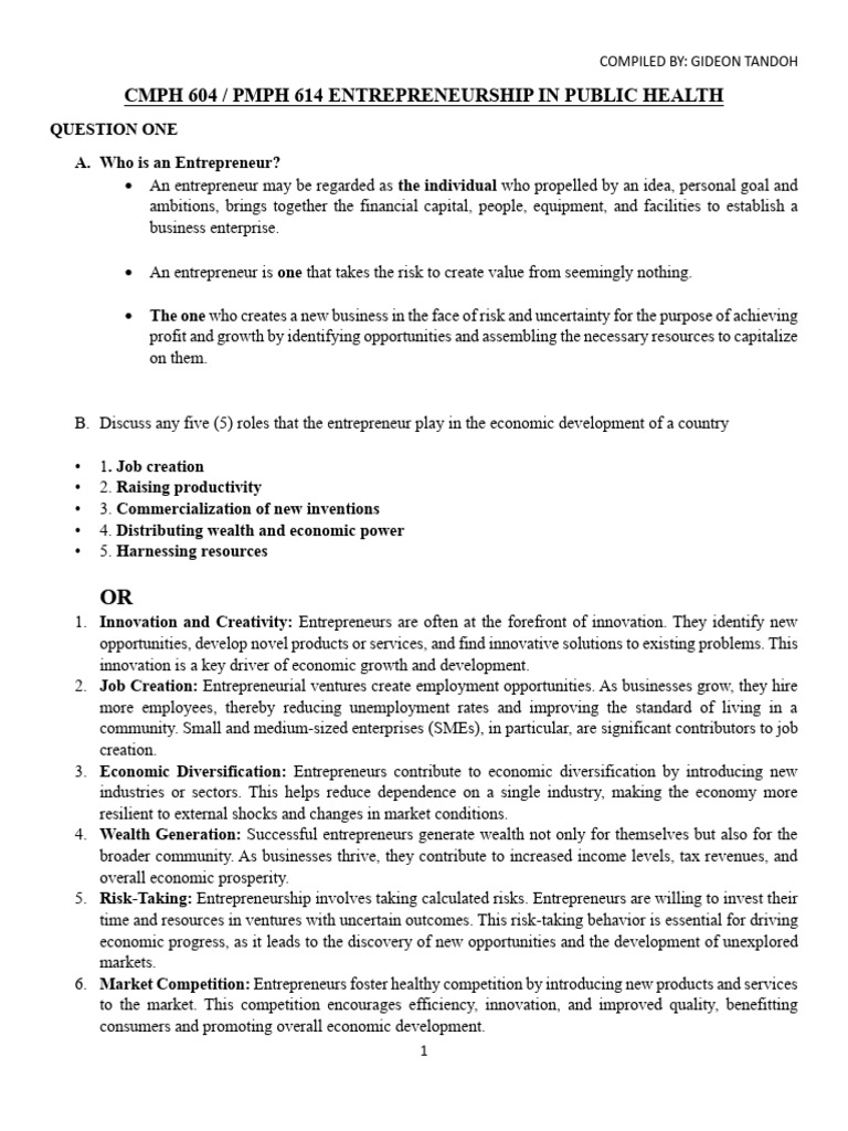 Roles of Entrepreneurs in Economic Growth | PDF | Entrepreneurship ...