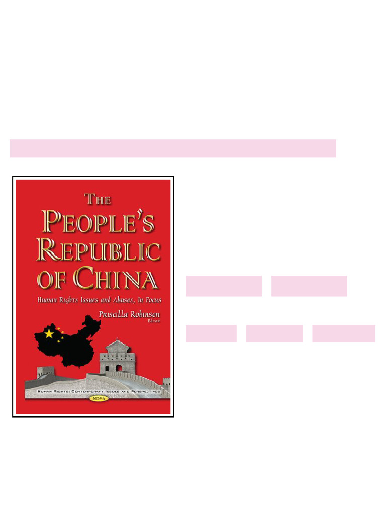 The Peoples Republic Of China Human Rights Issues And Abuses In Focus ...