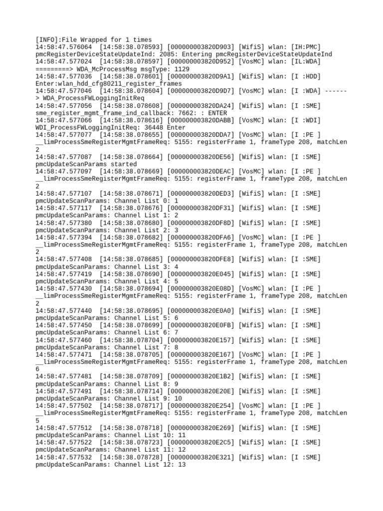 WLAN Device State Update Log | PDF | Wi Fi | Networking Standards