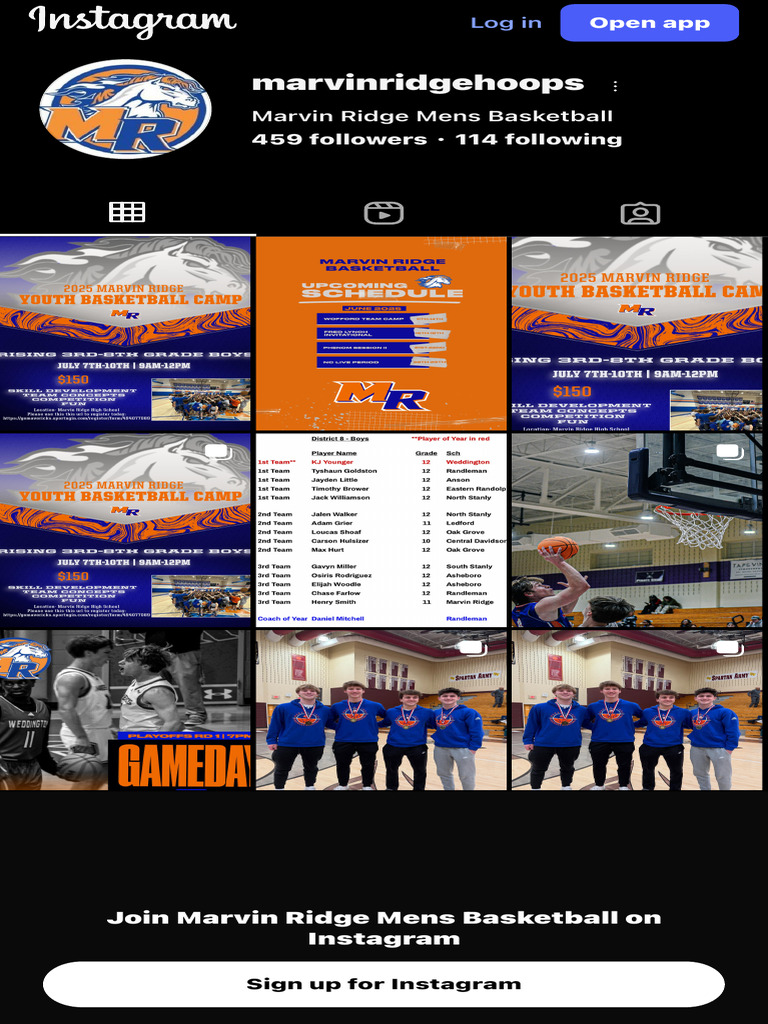 Marvin Ridge Men's Basketball Instagram | PDF