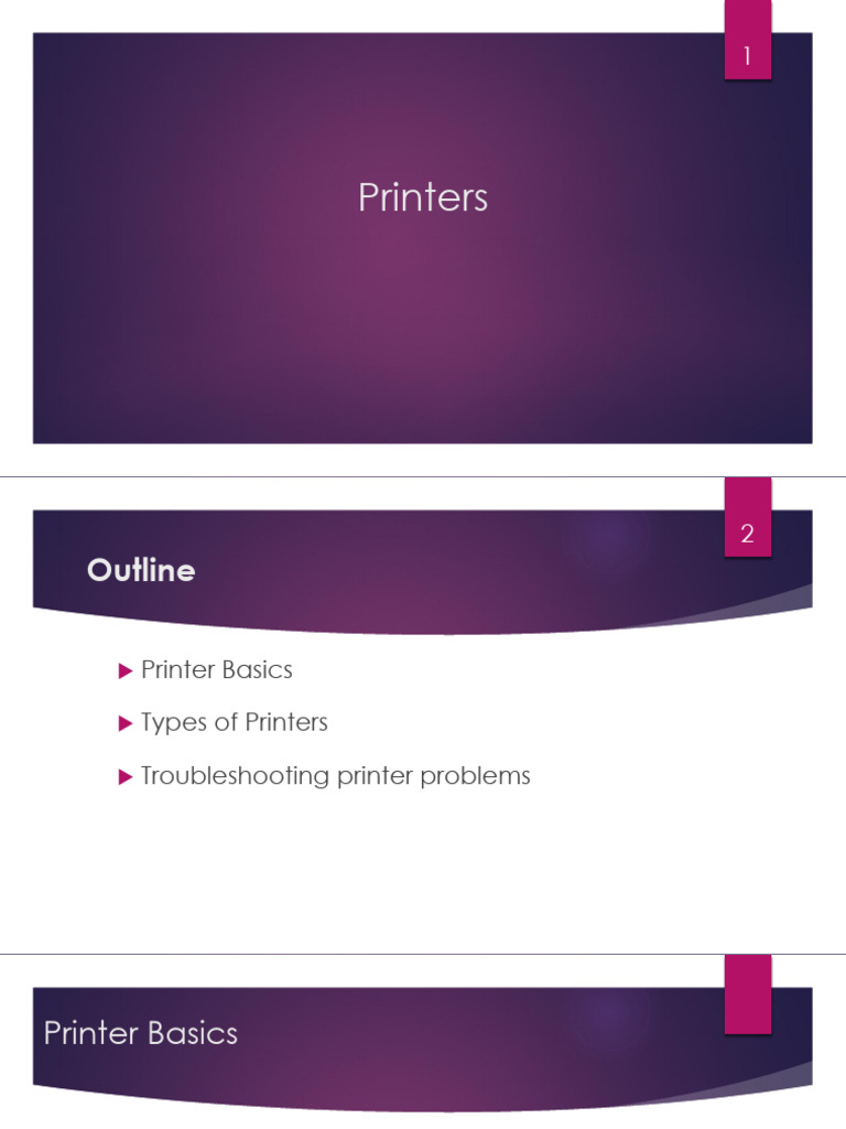 Comprehensive Guide to Printers | PDF | Printer (Computing) | Office Work