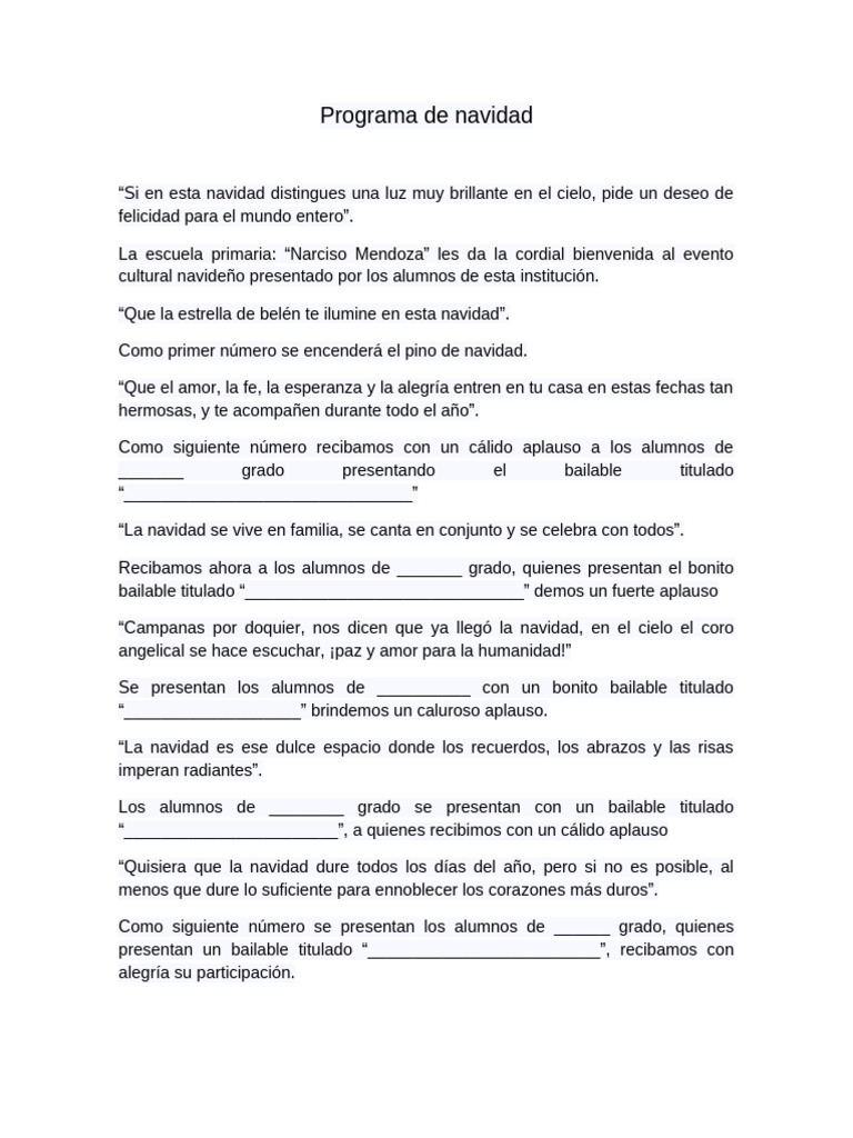 Programa Navideño 2024 | PDF
