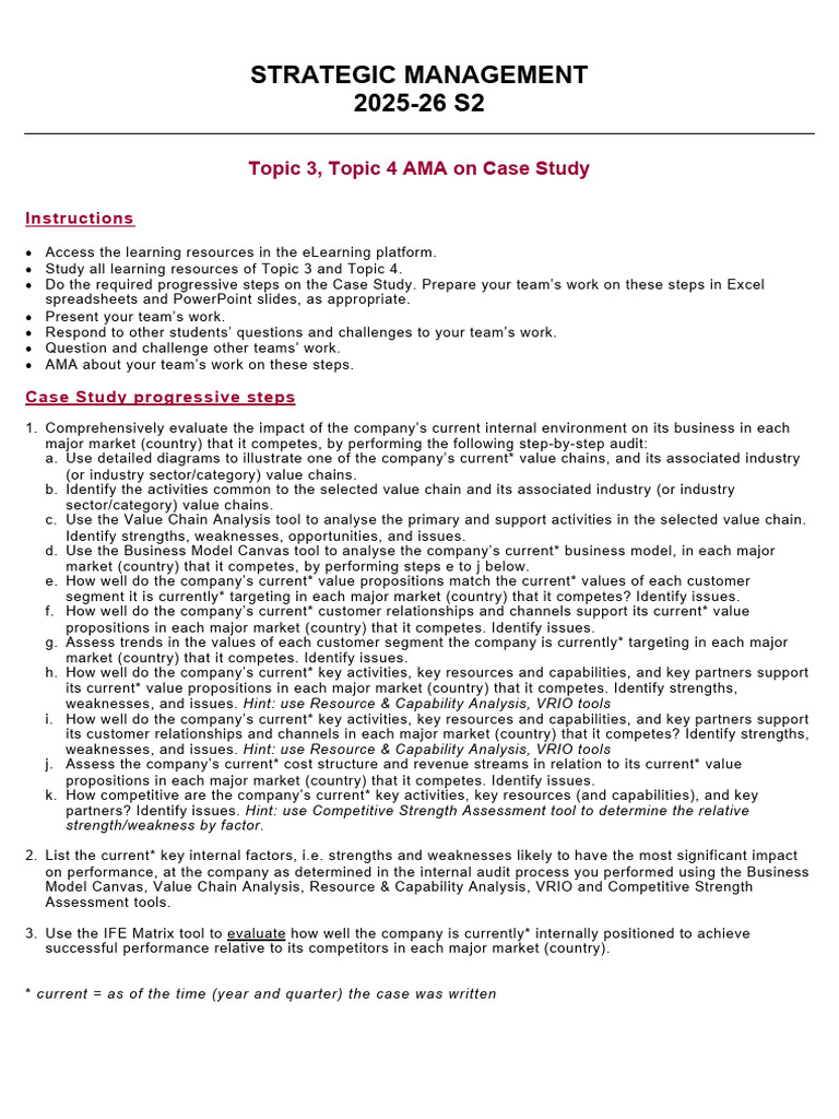Strategic Management Case Study Analysis | PDF | Strategic Management ...