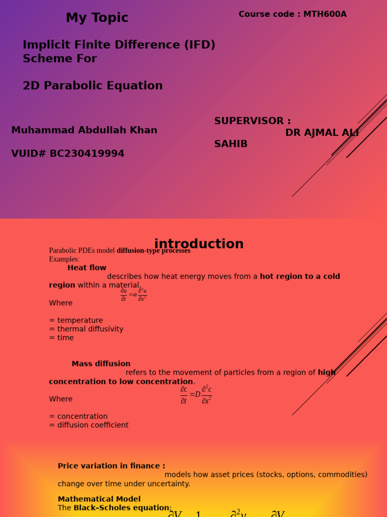 Final Presentation | PDF | Partial Differential Equation | Differential ...
