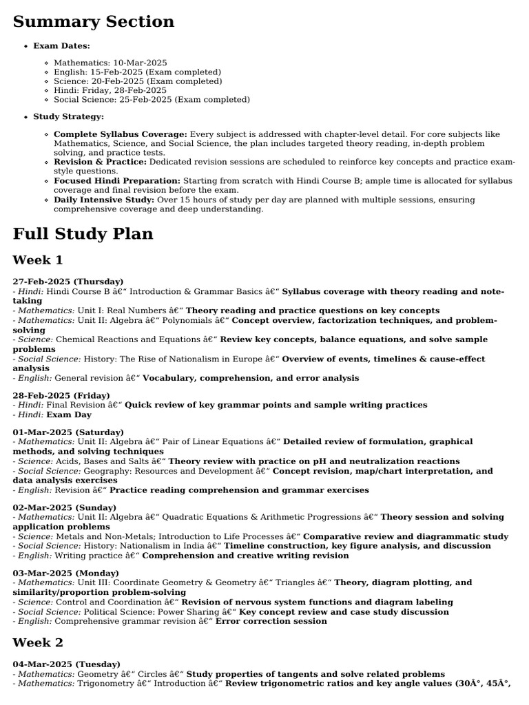 Comprehensive Exam Study Plan 2025 | PDF | Mathematics | Trigonometry