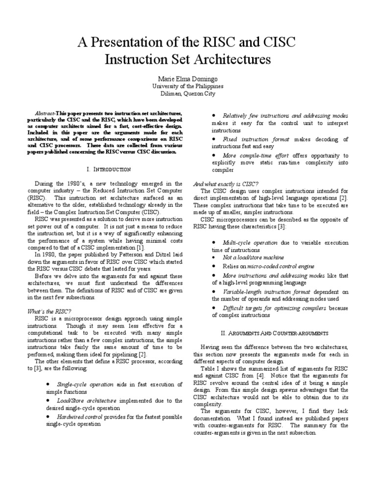 Risc and Cisc | Instruction Set | Microprocessor