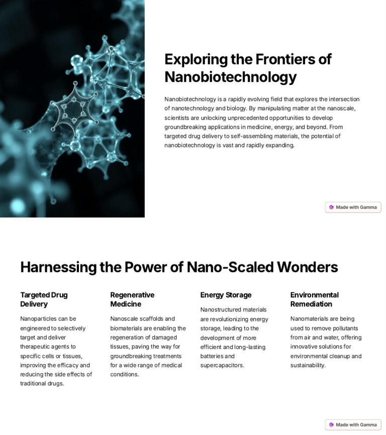 Exploring the Frontiers of Nanobiotechnology | PDF