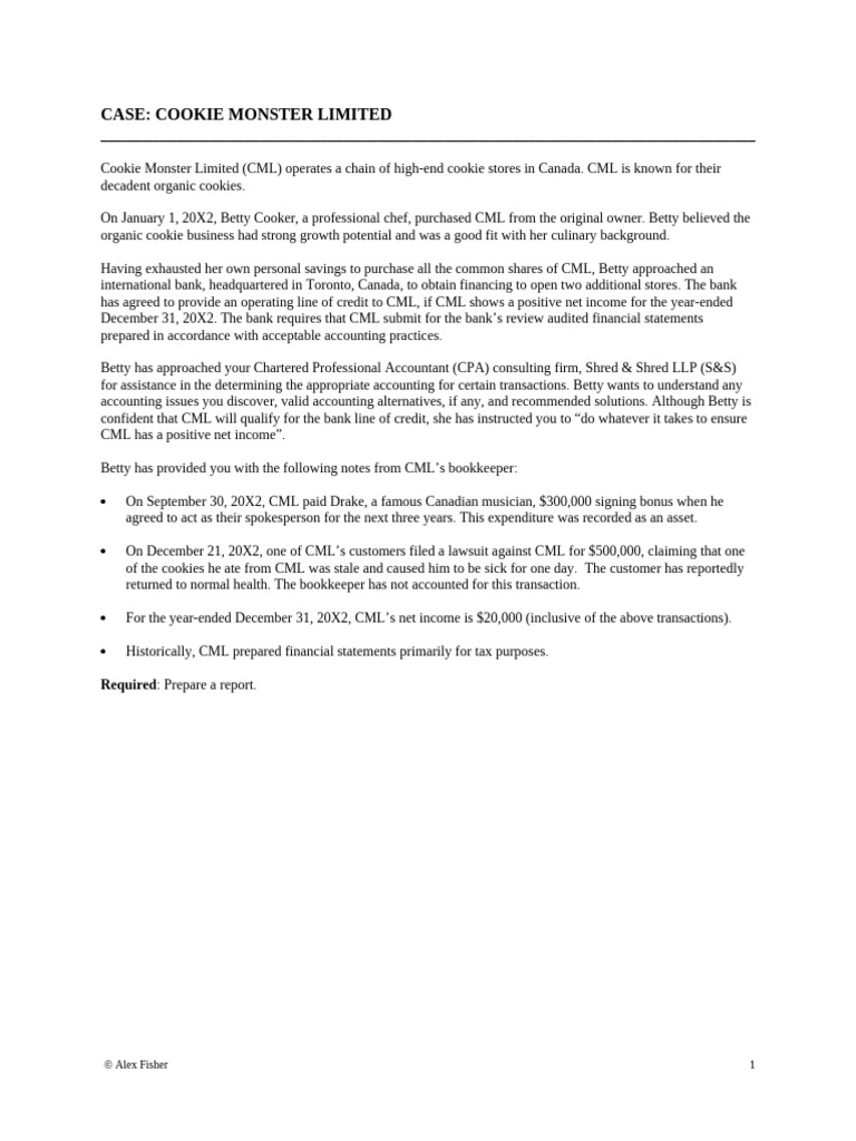 Cookie Monster Limited: 2022 Accounting Analysis | PDF | Expense ...