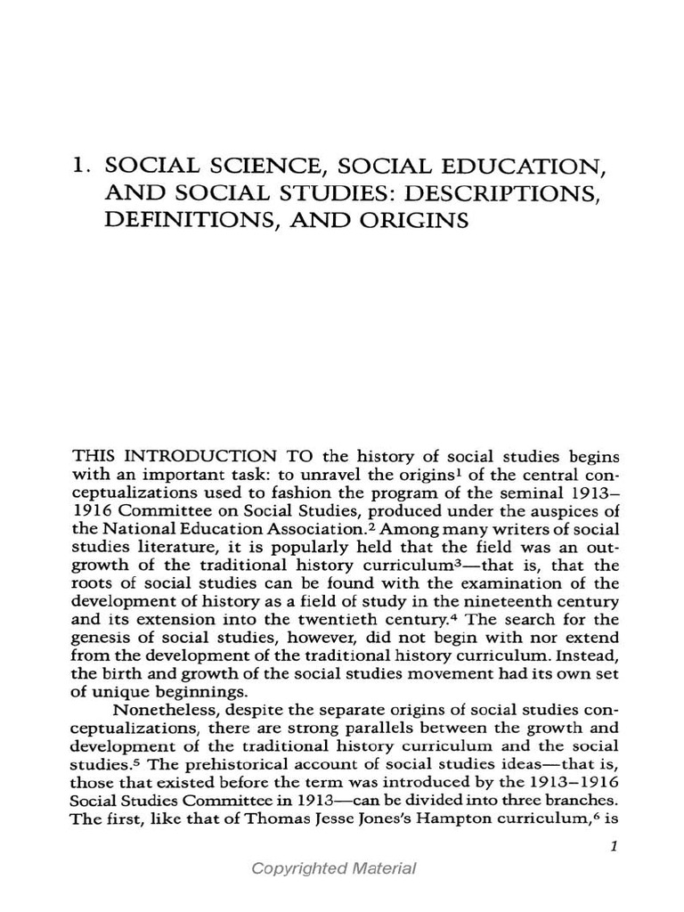 Social Science, Social Education | PDF