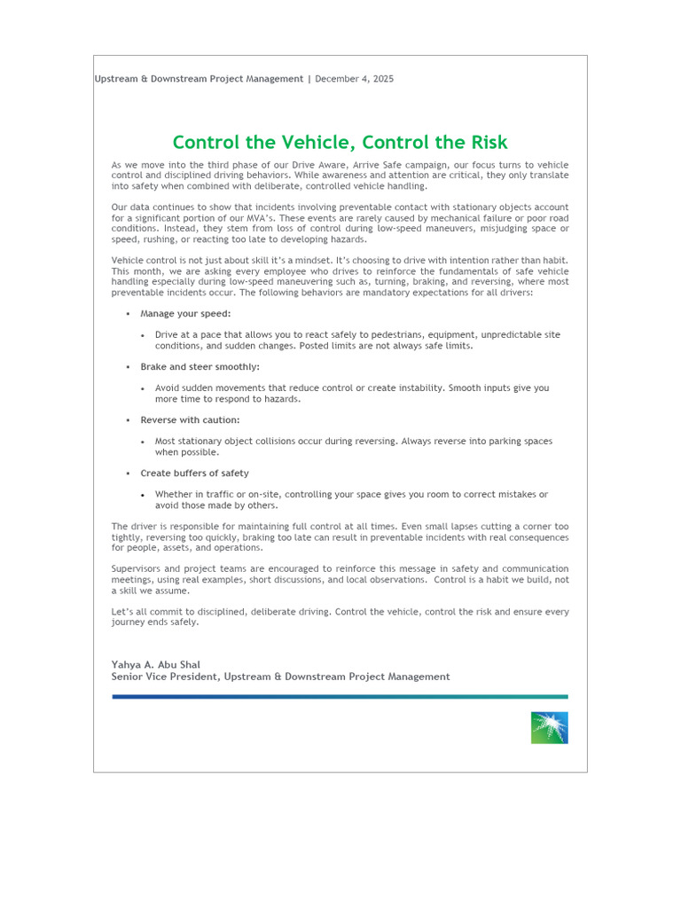 Vehicle Control for Safe Driving Practices | PDF | Traffic Collision ...