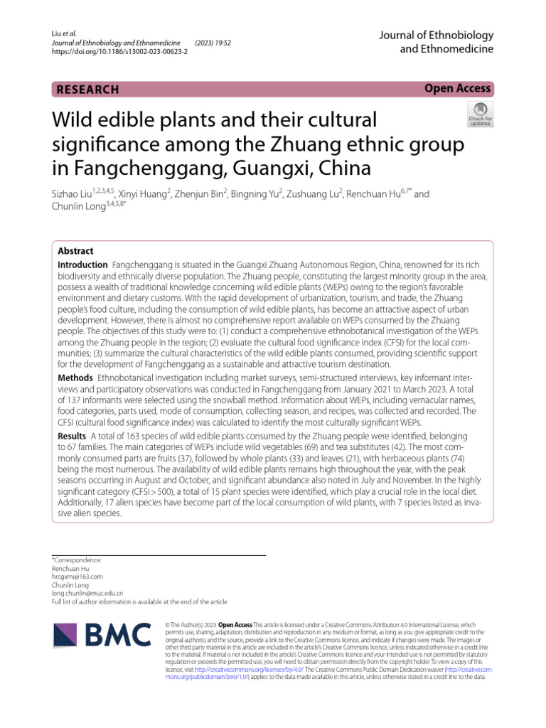 Zhuang Ethnobotany: Wild Edible Plants in Guangxi | PDF | Foods | Stir ...