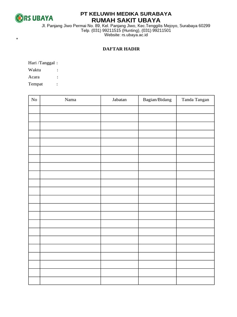 Format Absensi | PDF